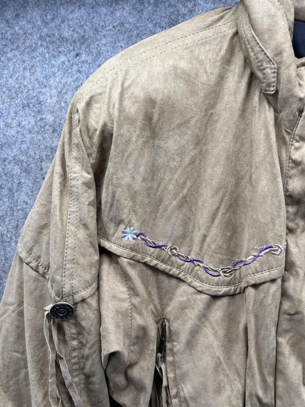 Vintage Skea Ski Suit Womens 10 Beige Black One Piece Snowsuit USA Embroidered - Picture 9 of 12